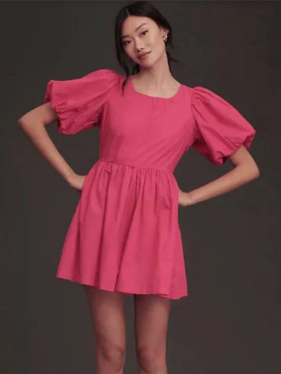Anthropologie Pants - NWT Anthropologie Puff-Sleeve Romper Vibrant Brunch Summer Vacation Size 6